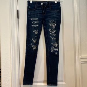 American Eagle super stretch ripped jeans